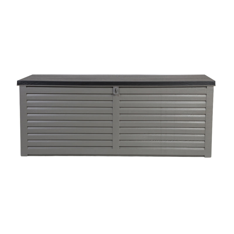 Gardeon Outdoor Storage Box 390L Container Lockable Garden Bench Tools Toy Shed Black