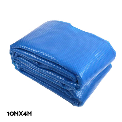 Aquabuddy Pool Cover 500 Micron 10x4m Blue Swimming Pool Solar Blanket 4m Roller