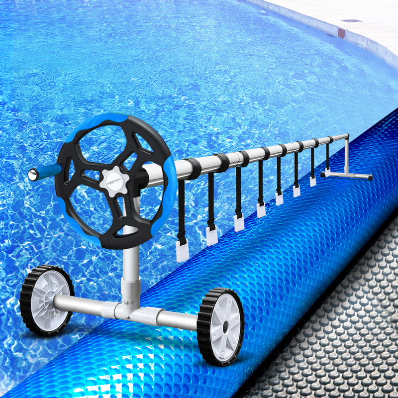 Aquabuddy Solar Swimming Pool Cover Roller Combo Blanket Bubble Heater 10.5x4.2m