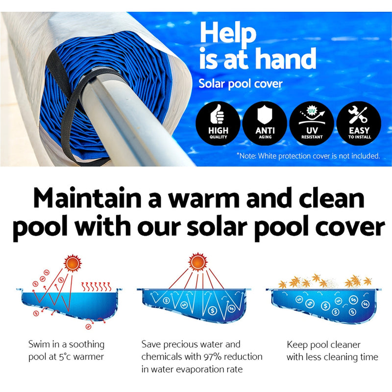 Aquabuddy Solar Swimming Pool Cover Blanket with Roller Wheel Adjustable 10 X 4m