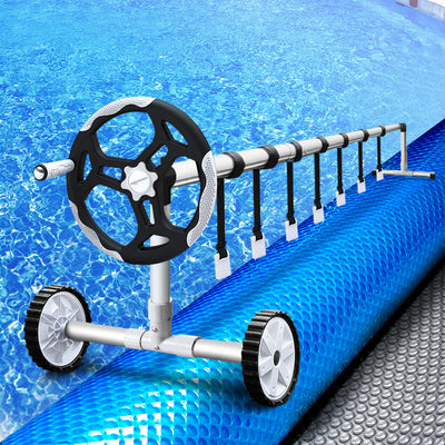 Aquabuddy Solar Swimming Pool Cover Blanket with Roller Wheel Adjustable 10 X 4m