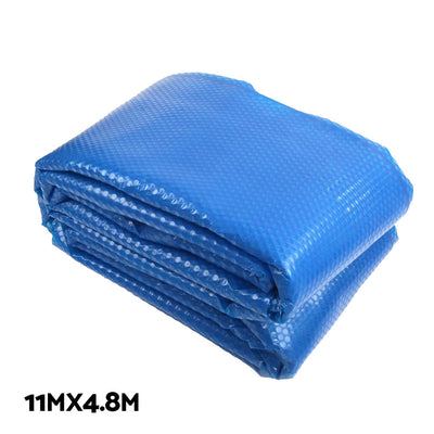 Aquabuddy Pool Cover 500 Micron 11x4.8m Blue Swimming Pool Solar Blanket 5.5m Roller