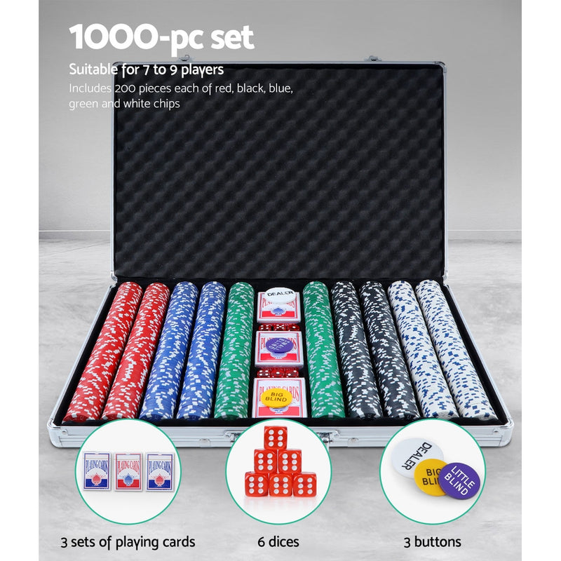 1000pcs Poker Chips Set Casino Texas Hold&