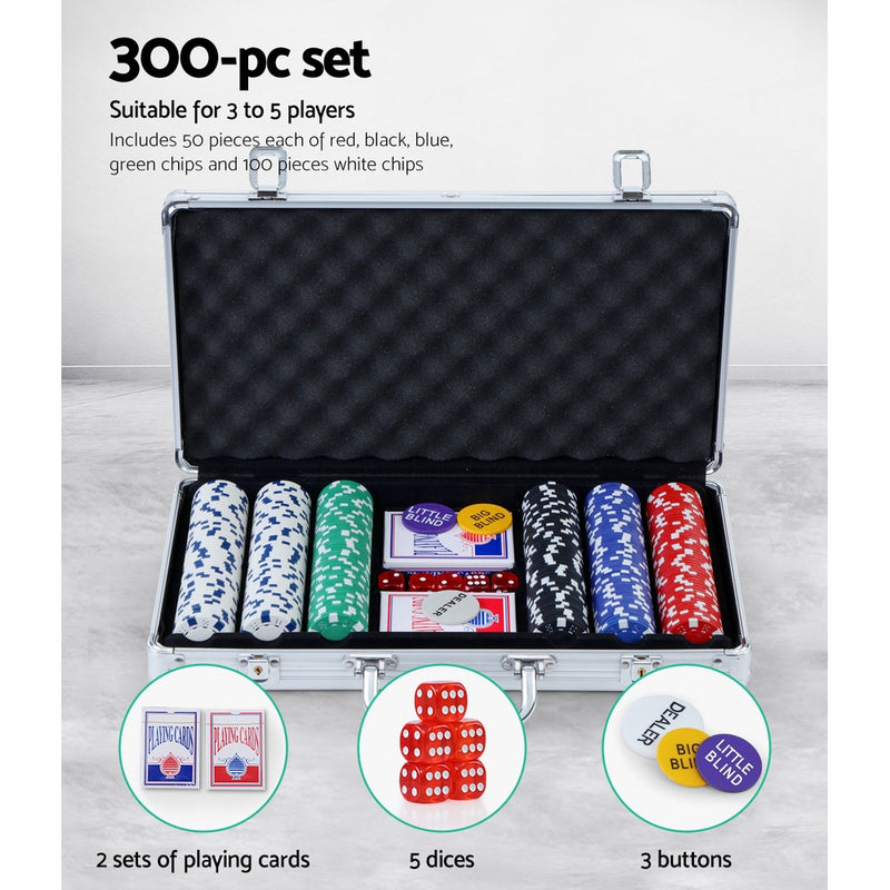 300pcs Poker Chips Set Casino Texas Hold&