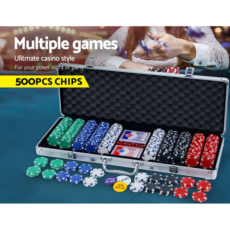 500pcs Poker Chips Set Casino Texas Hold&