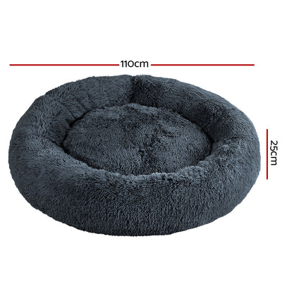 Pet Bed For Dogs & Cats Extra Large 110cm - Dark Grey