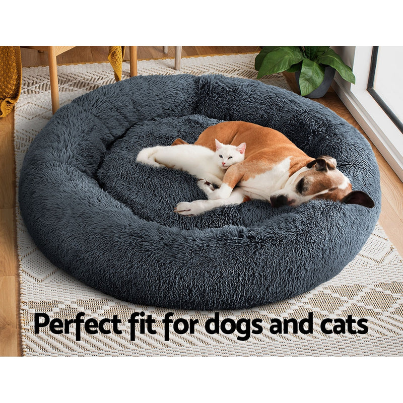 Pet Bed For Dogs & Cats Extra Large 110cm - Dark Grey