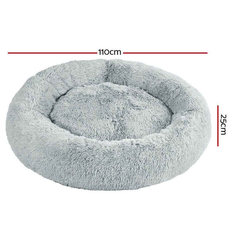 Pet Bed For Dogs & Cats Extra Large 110cm - Light Grey