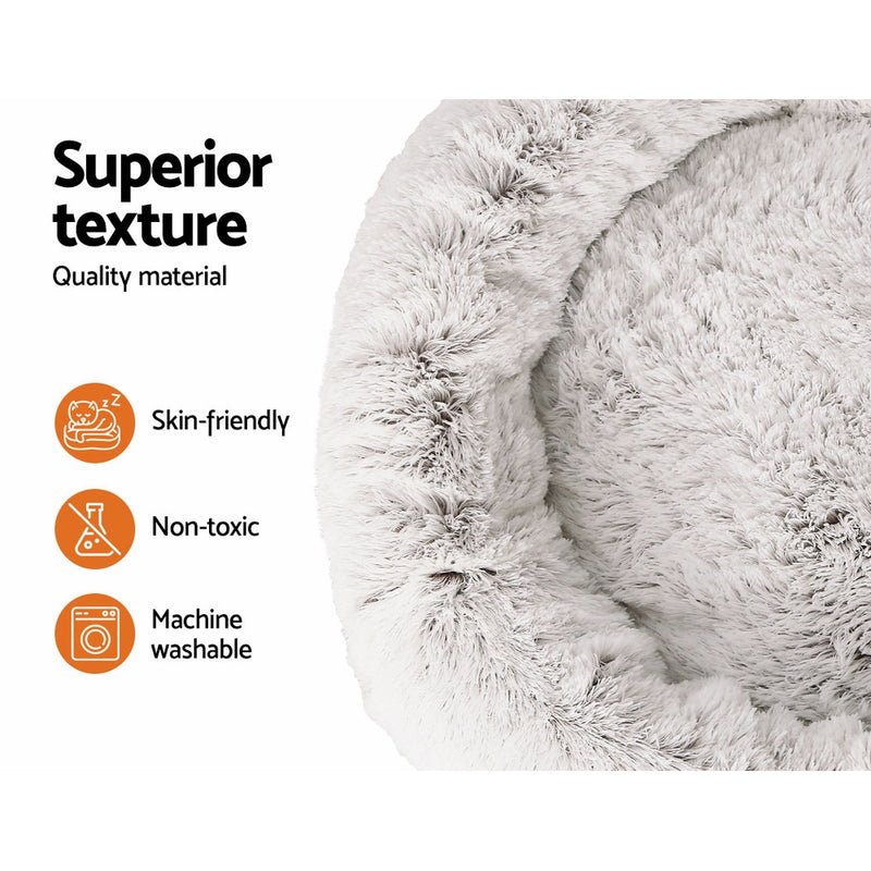 Pet Bed For Dogs & Cats Extra Large 110cm - White Brown