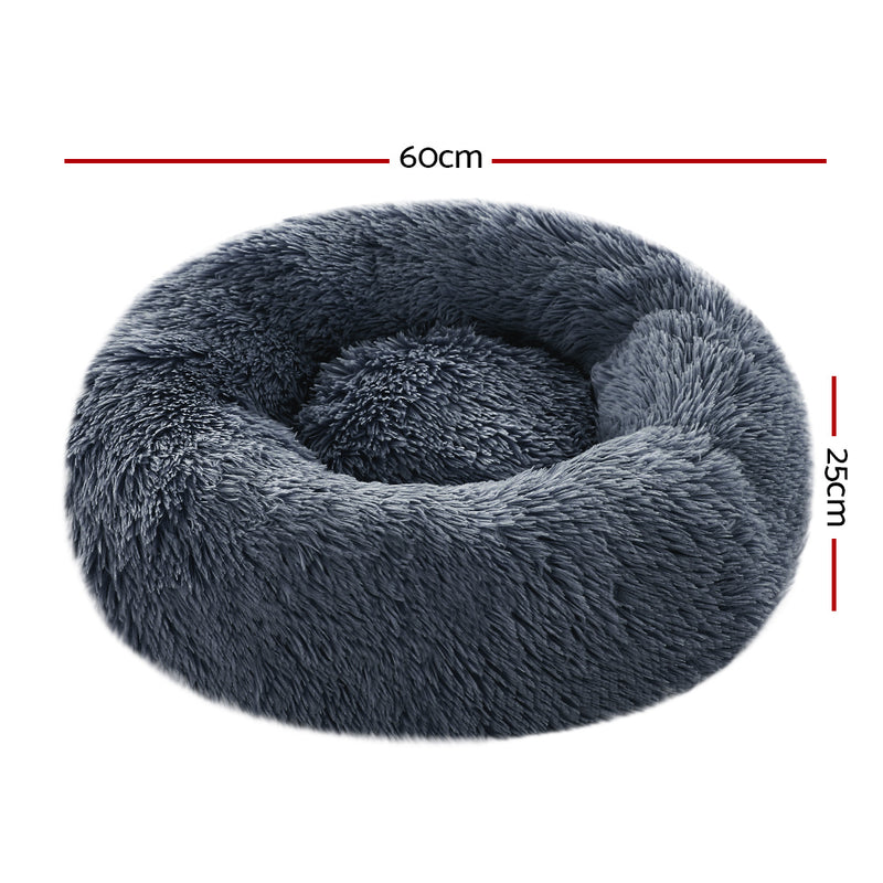 i.Pet Pet bed Dog Cat Calming Pet bed Small 60cm Dark Grey Sleeping Comfy Cave Washable