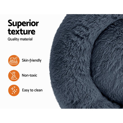 i.Pet Pet bed Dog Cat Calming Pet bed Small 60cm Dark Grey Sleeping Comfy Cave Washable