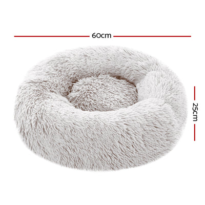 i.Pet Pet bed Dog Cat Calming Pet bed Small 60cm White Sleeping Comfy Cave Washable