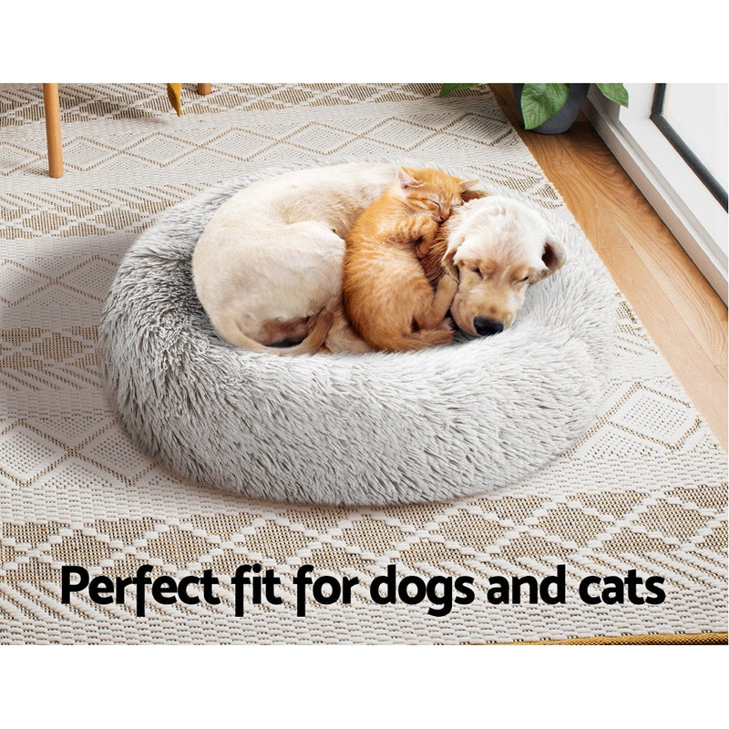 i.Pet Pet bed Dog Cat Calming Pet bed Small 60cm White Sleeping Comfy Cave Washable