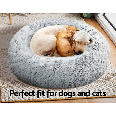 i.Pet Pet bed Dog Cat Calming Pet bed Medium 75cm Charcoal Sleeping Comfy Cave Washable