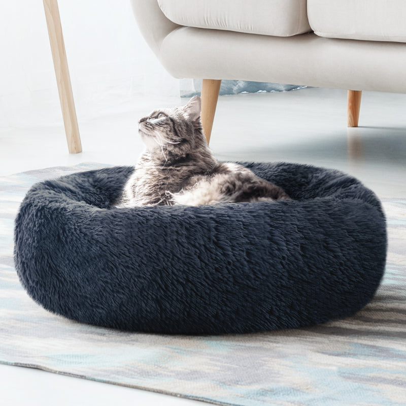 i.Pet Pet bed Dog Cat Calming Pet bed Medium 75cm Dark Grey Sleeping Comfy Cave Washable