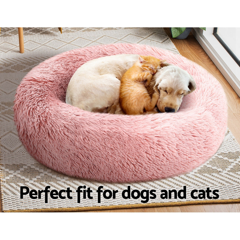 i.Pet Pet bed Dog Cat Calming Pet bed Medium 75cm Pink Sleeping Comfy Cave Washable