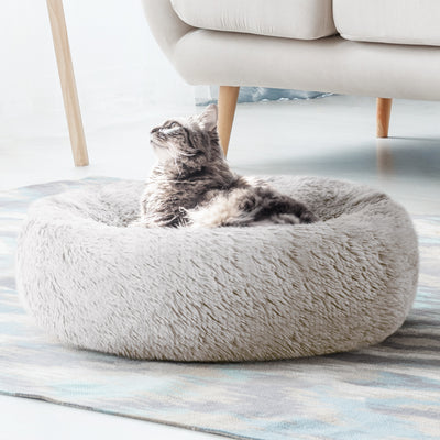 i.Pet Pet bed Dog Cat Calming Pet bed Medium 75cm White Sleeping Comfy Cave Washable