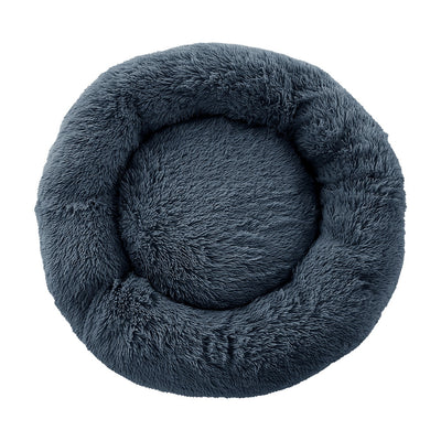 Plush Pet Bed for Dogs & Cats 90cm - Dark Grey