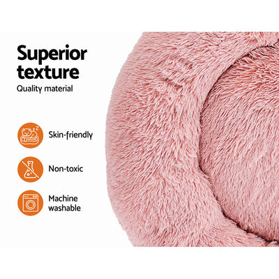 Plush Pet Bed for Dogs & Cats 90cm - Pink