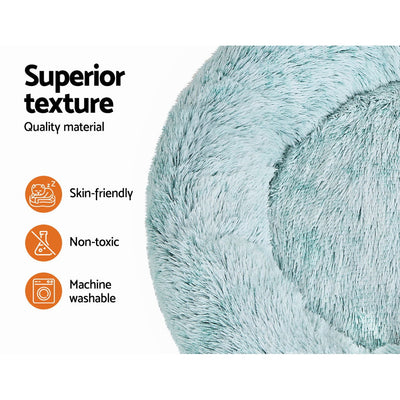 i.Pet Pet bed Dog Cat Calming Pet bed Large 90cm Teal Sleeping Comfy Cave Washable