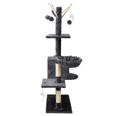 i.Pet Cat Tree 140cm Tower Scratching Post Scratcher Trees Toys Condo Bed Grey