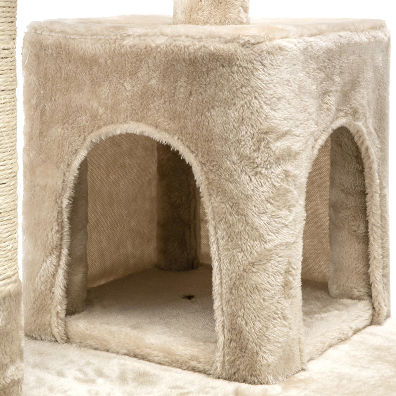 i.Pet Cat Tree 180cm Tower Scratching Post Scratcher Wood Condo House Toys Beige