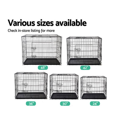 i.Pet 24" Dog Cage Crate Kennel 3 Doors