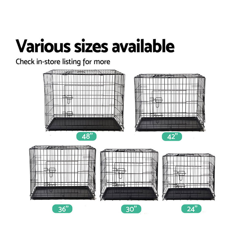 i.Pet 42" Dog Cage Crate Large Kennel 3 Doors