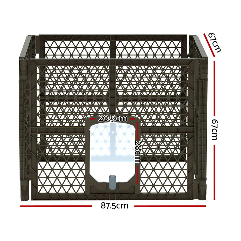 i.Pet Dog Playpen Enclosure 4 Panel Pet Fence Plastic Play Pen