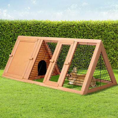 i.Pet Rabbit Hutch Chicken Coop 119cm x 51cm x 44cm Chicken Coop Large Run Wooden Cage Outdoor