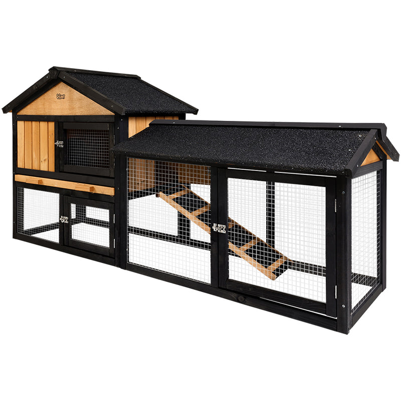 i.Pet Chicken Coop Rabbit Hutch Wooden Cage Pet Hutch 165cm x 52cm x 86cm