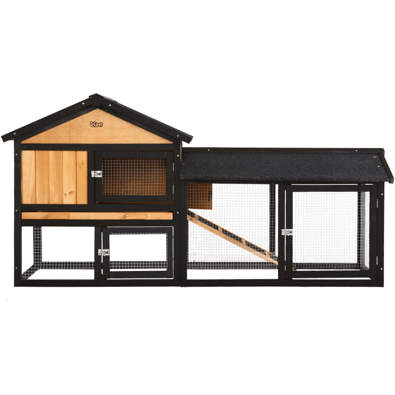 i.Pet Chicken Coop Rabbit Hutch 165cm x 43cm x 86cm Chicken Coop Large Run House Cage Wooden Outdoor