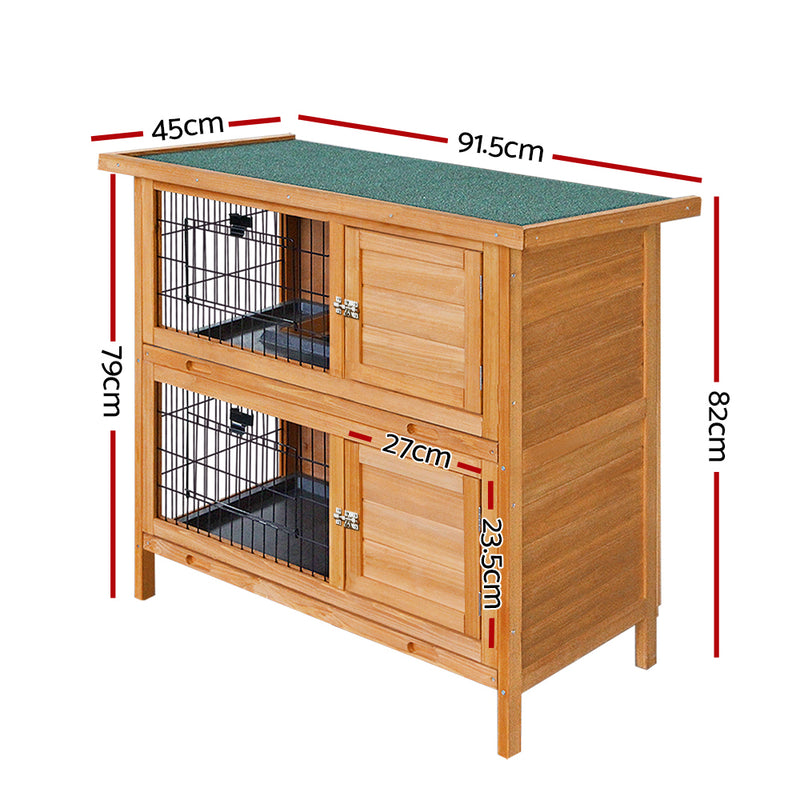 i.Pet Rabbit Hutch Chicken Coop 91.5cm x 45cm x 82cm Chicken Coop Large Wooden House Run Cage