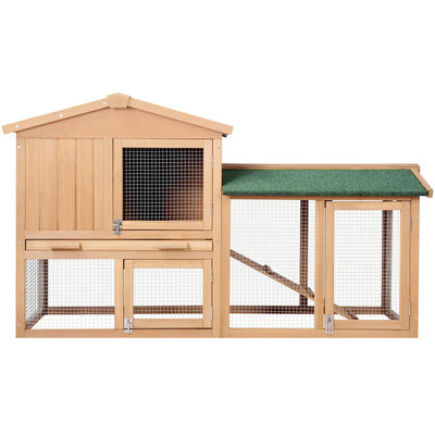 i.Pet Chicken Coop Rabbit Hutch 138cm x 44cm x 85cm Large Chicken Coop House Run Cage Wooden Outdoor