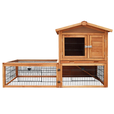 i.Pet Chicken Coop Rabbit Hutch 155cm x 49cm x 90cm Large Chicken Coop Wooden Run Cage House Outdoor