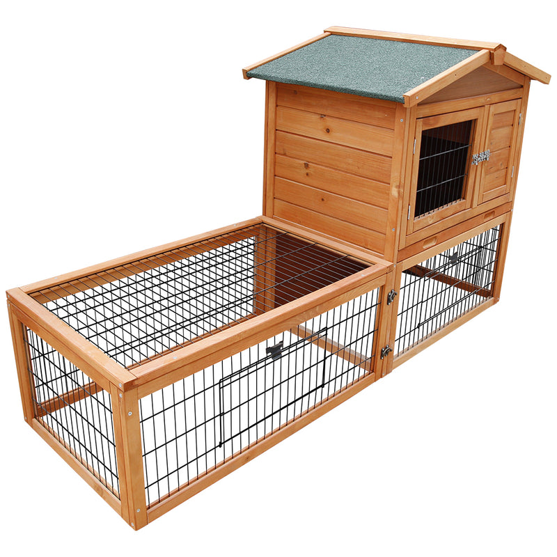 i.Pet Chicken Coop Rabbit Hutch 155cm x 49cm x 90cm Large Chicken Coop Wooden Run Cage House Outdoor