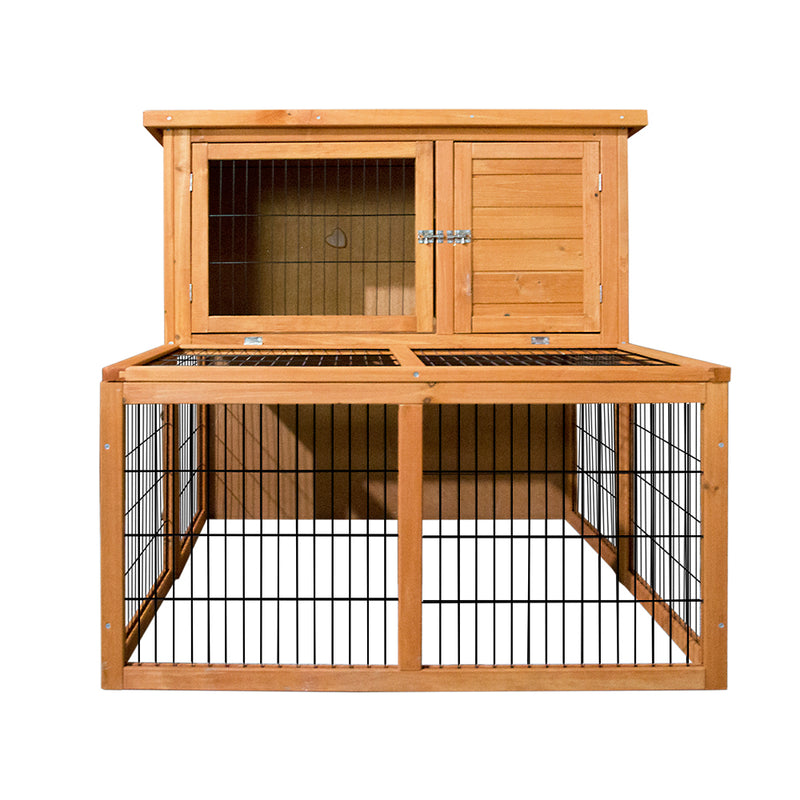 i.Pet Chicken Coop Rabbit Hutch 96cm x 96cm x 100cm Large Chicken Coop Run Wooden Cage Outdoor House