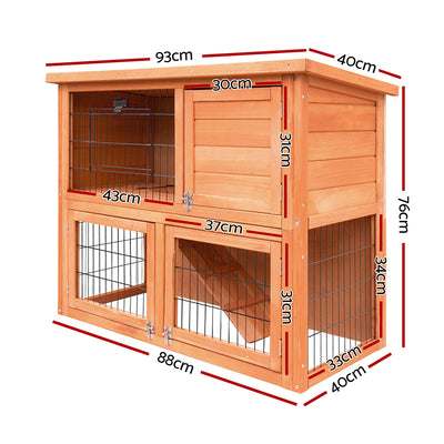 i.Pet Chicken Coop Rabbit Hutch 88cm x 40cm x 76cm Large Chicken Coop House Run Wooden Cage Outdoor