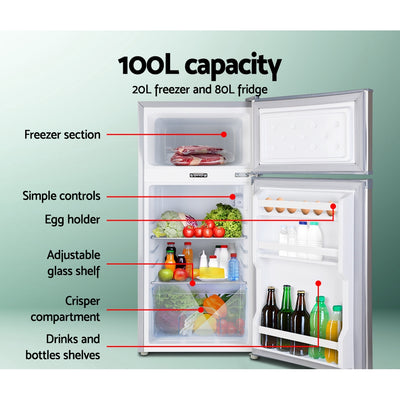 Glacio 100L Portable Fridge Freezer Bar Upright 12V/24V/240V Camping Caravan