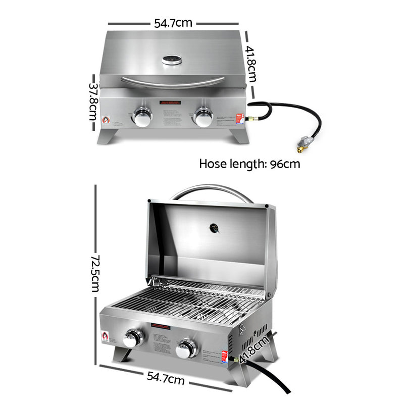 Grillz Portable Gas BBQ Grill 2 Burners