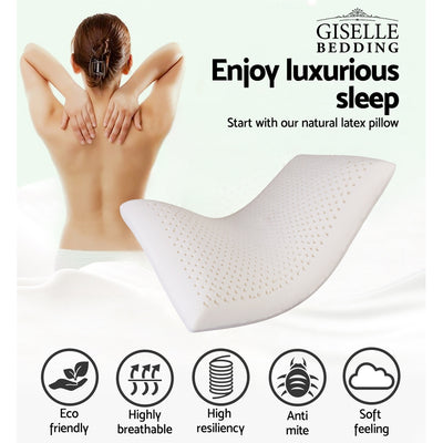 Giselle Bedding Natural Latex Pillow Classic Twin Pack