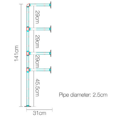 Artiss Floating DIY Pipe Shelf Metal Brackets Set of 2