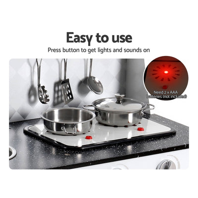 Keezi Kids Kitchen Play Set Wooden Pretend Toys Children Cooking Oven Utensils