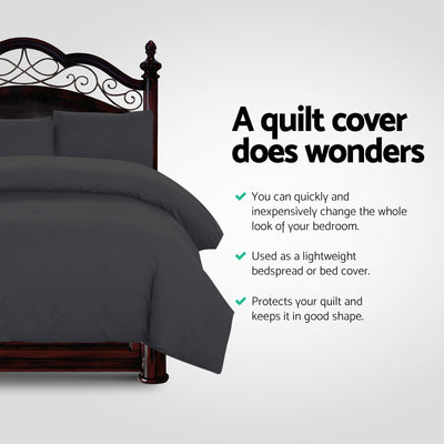 Giselle Bedding Quilt Cover Set Classic Black Queen