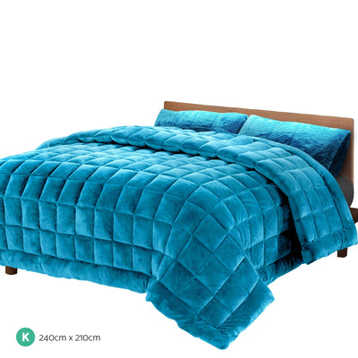 Giselle Bedding Faux Mink Quilt Blue King