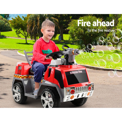 Rigo Kids Electric Ride On Car Fire Engine Fighting Truck Toy Cars 6V Red