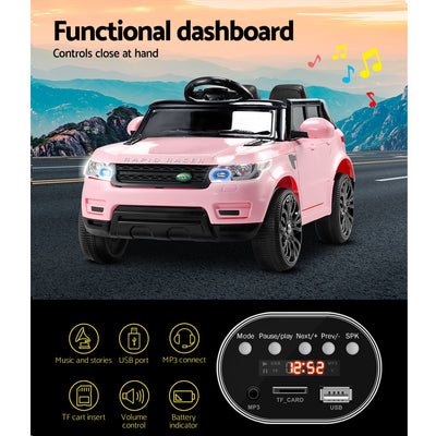 Rigo Kids Electric Ride On Car SUV Range Rover-inspired Cars Remote 12V Pink