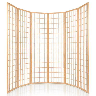 Artiss 6 Panel Room Divider Screen 261x179cm Natural