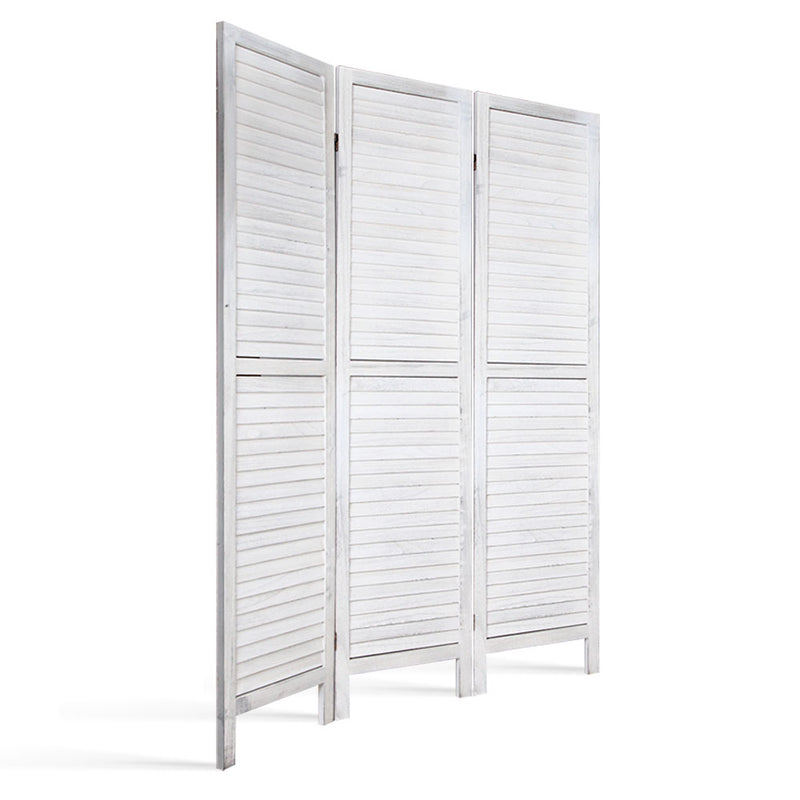 Artiss 3 Panel Room Divider Screen 120x170cm Louver White