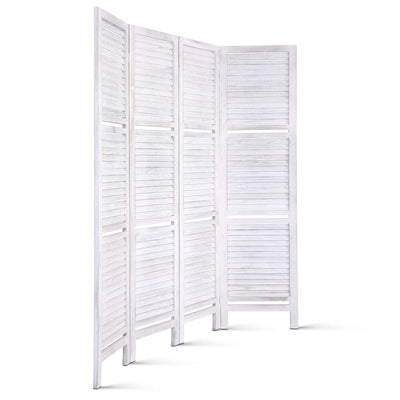 Artiss 4 Panel Room Divider Screen 163x170cm Shelf White